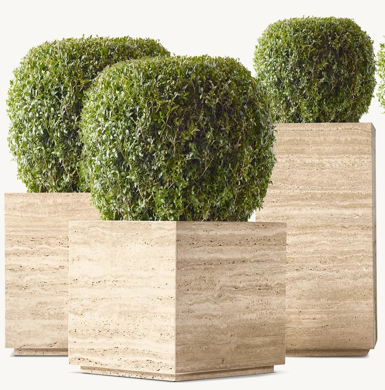 Travertine Plinth Square Planter