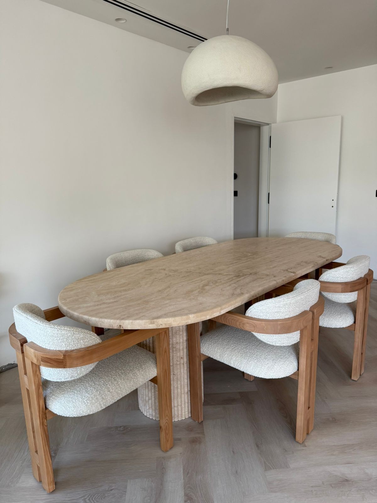 Beige Travertine Dining Table
